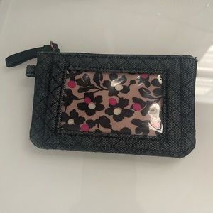 Vera Bradley small wallet- grey with flowers